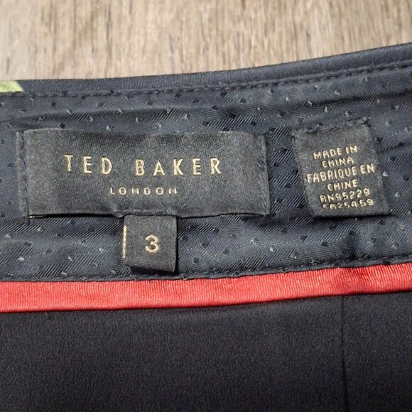 Ted Baker London Botanical Size 3 Ladybug Print Pencil Skirt With Asymmetric Hem - Picture 4 of 8